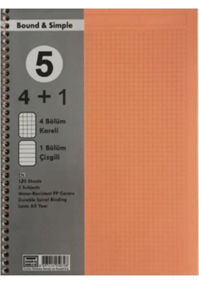 125 Yaprak Pp Kapak Ayraçlı Defter