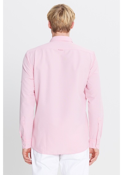 AC&Co / Altınyıldız Classics Erkek Pembe Tailored Slim Fit Dar Kesim Düğmeli Yaka Gofre Desenli Gömlek Pembe AC&Co / Altınyıldız Classics Erkek Pembe Tailored Slim Fit Dar Kesim Düğmeli Yaka Gofre Desenli Gömlek Pembe