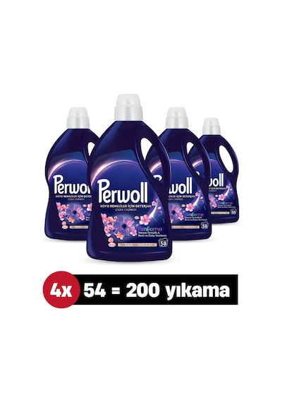 Perwoll Çiçek Cazibesi Koyu Renkler için Sıvı Çamaşır Deterjanı 200 Yıkama 4 x 2750 ML