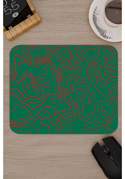 Yeşil Kırmızı 22x18 Taraftar Gaming Oyuncu Mouse Pad Kaymaz Taban Küçük Fare Altlığı Topography