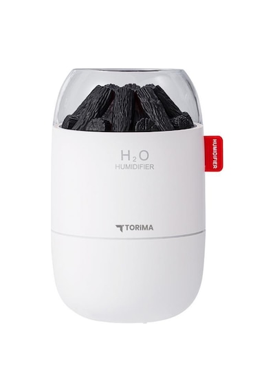 H16 Beyaz Odun Ateşi Efekli Hava Nemlendirici Buhar Makinesi 280ml Led Işıklı Sessiz Çalışma