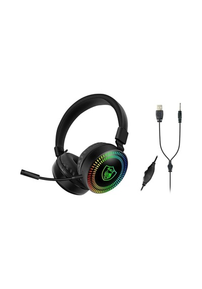 Gm-019 Akz 3d Oyuncu Kulaklığı Kablolu Işıklı Stereo Rgb Usb Işıklı Kablolu Oyuncu Prof Gamer