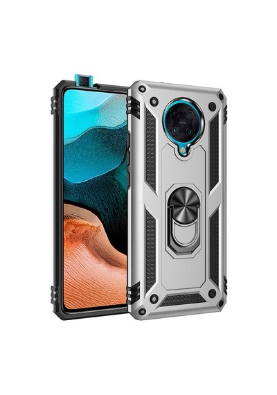 Xiaomi Poco F2 Pro Kılıf Tank Zırh Yüzüklü Mıknatıslı Standlı Kapak Vega