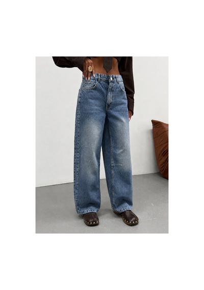 Kene Jeans Tint İşlemli Yan Parçalı Diz İşlemli Baggy Jeans Çok Renkli