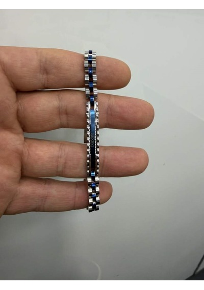 Dupont Mılano Dm-sb-009-sbl06 Gümüş Lacivert Renk Erkek Çelik Bileklik Gümüş - Lacivert