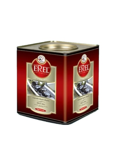 Erel Zeytinleri Lüx 351-350 KB Siyah Zeytin Teneke 10 KG