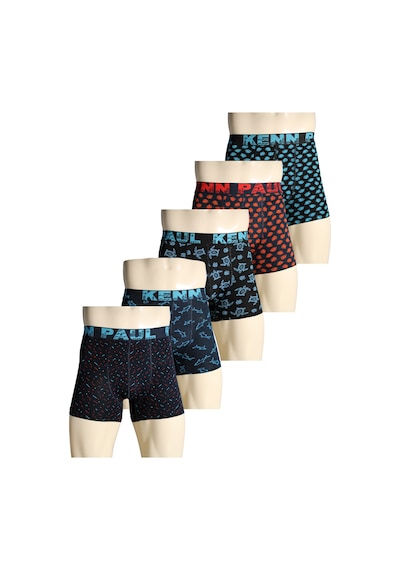 Kenn Paul 5'li Desenli Pamuklu Lüks Boxer Konforlu Boxer Yumuşak Çok Renkli