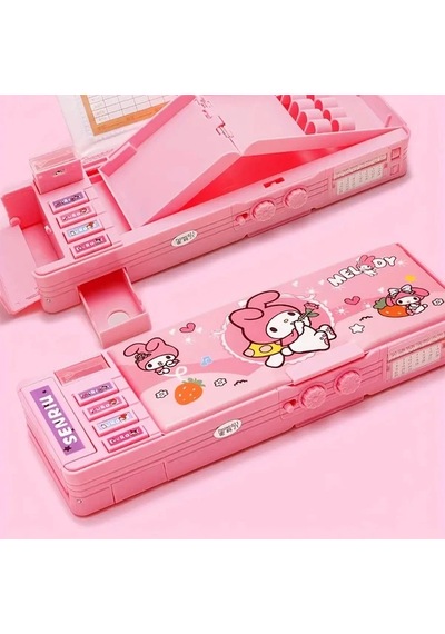 Tianchishop Mor Kulomi Sanrio Kuromi Melody Kilitli Kalem Kutusu Şifreli Çekmeceli Okul Ofis Mor Kulomi