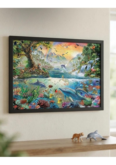 Hayal Bahçesi Ve Hayvanlar Alemi İkili Set - 1000 + 500 Parça İkili Puzzle Seti