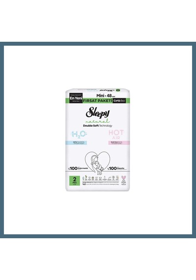 Sleepy Natural Double Soft Bebek Bezi Fırsat Paketi 2 Beden 48 Adet Agc Standart