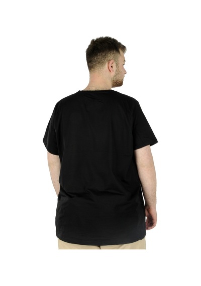 Mode Xl Büyük Beden Likralı T-Shirt Bisiklet Yaka 20149 Siyah 001