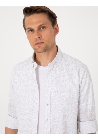 Pierre Cardin Erkek Yavruağzı Gömlek Desenli 50303451-vr053 Yavruağzı