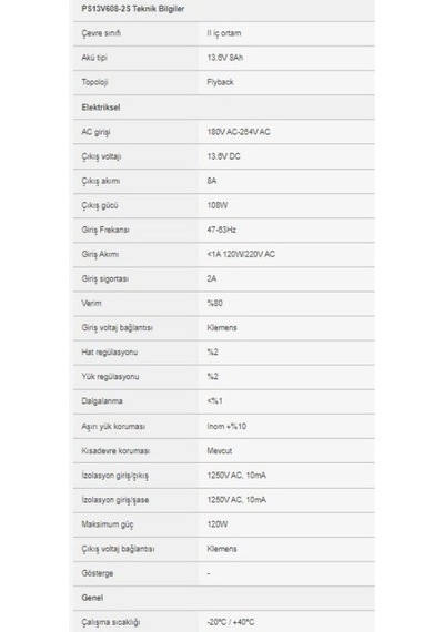 Eds Ps13v608-2s 13,6v / 8a Güç Kaynağı