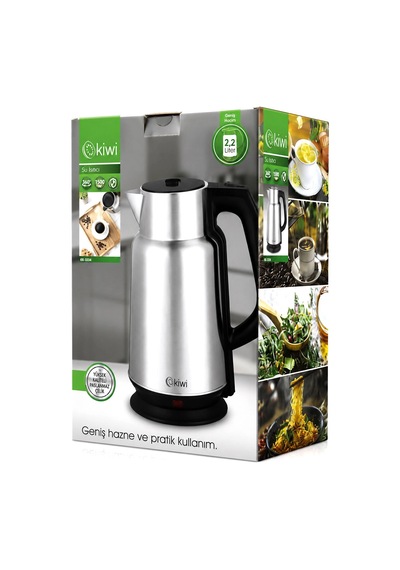 Çelik - Sürahi Model Kettle Elektrikli Su Isıtıcısı Paslanmaz Çelik Gizli Rezistans 360 2.2lt 1500w Kk-3334 Bx40