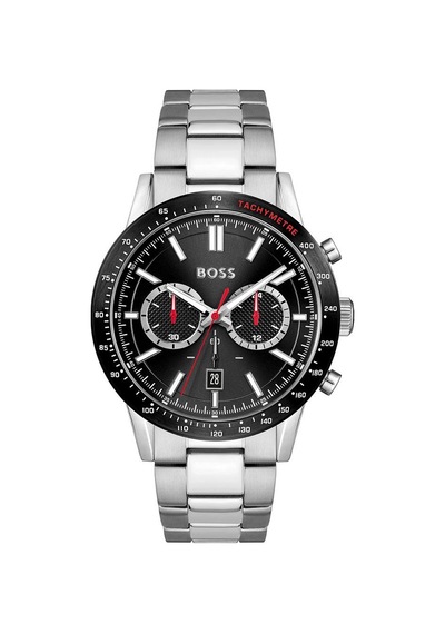 Hugo Boss HB1513922 Çelik Metalik Gri Siyah Kadran 44 mm Erkek Kol Saati