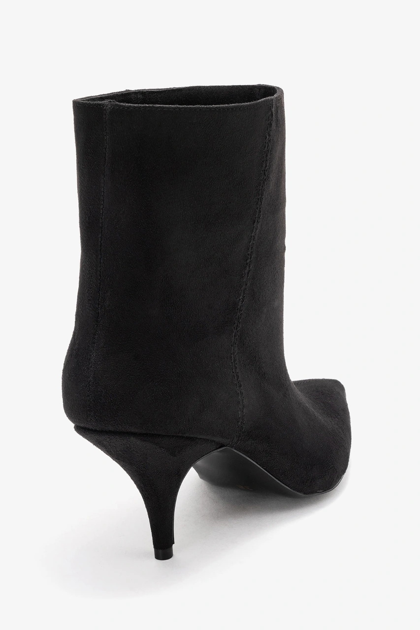 Luvishoes Luvi Shoes Nuvıa Siyah Süet Sivri Burunlu Kadın Topuklu Bot Siyah Süet