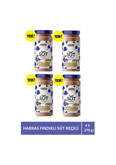 Glutensiz Fındıklı Süt Reçeli 270 Gr X 4 Adet