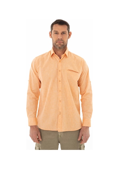 AR-MA Arma Erkek Uzun Kollu Regular Fit Keten Gömlek Y25485117101 Turuncu