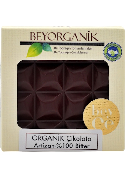 Organik Çikolata Artizan%100 Bitter 40 G