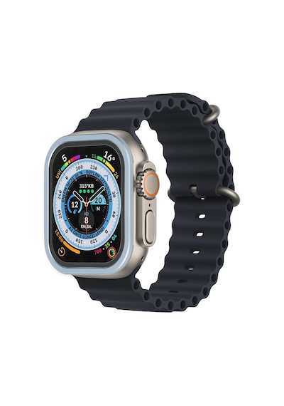 Newface Apple Uyumlu Watch Ultra 49mm Alüminyum Kasa Cam Ekran Koruyucu Semeglbl - 3 - Mavi