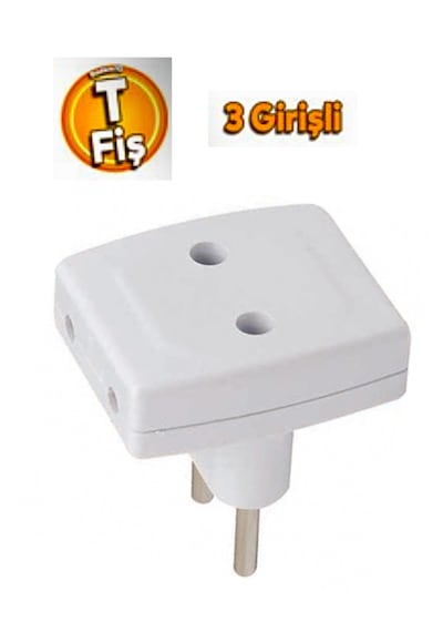 3'lü T Fiş Priz Çoklu Grup Priz Çoğaltıcı Üçlü Fiş Prizi 3 Lü T Fiş