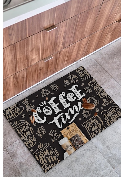 Tr Coffee Time İç Ve Dış Mekan Dekoratif Çok Amaçlı Kapı Önü Paspası Diğer