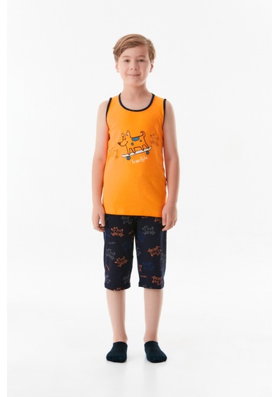 Fullamoda Köpek Baskılı Erkek Çocuk Pijama Takımı 24mıcg631212231-turuncu 24MICG631212231-Turuncu Fullamoda Köpek Baskılı Erkek Çocuk Pijama Takımı 24mıcg631212231-turuncu 24MICG631212231-Turuncu
