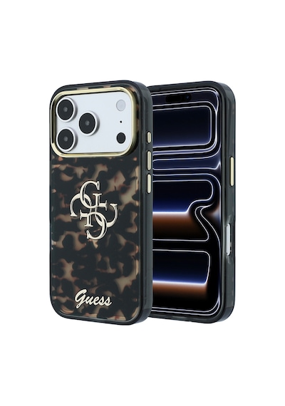 Apple iPhone Uyumlu 18 Pro Max Kılıf Guess Lisanslı Yazı Ve 4g Büyük Metal Logolu Silikon Kapak Siyah-kahverengi Siyah - Kahverengi