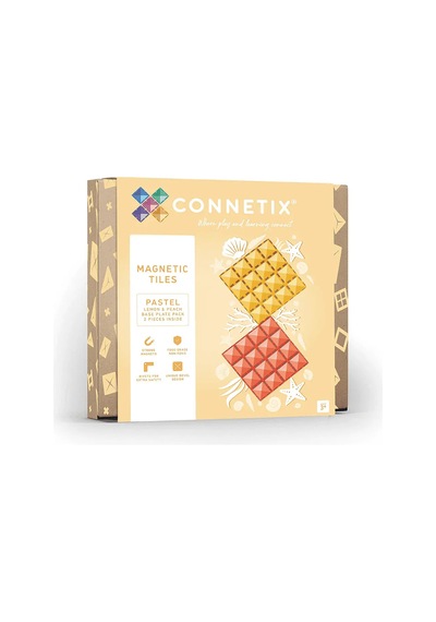 Connetix Pastel Lemon & Peach Base Plate Manyetik Bloklar - 2 Parça