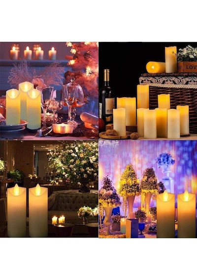 6 ADET LED IŞIKLI MUM TİTREK SALLANAN MUM IŞIKLI MUM LED MUM PİLLİ MUM LED LİGHT CANDLES IŞIKLI YILBAŞI MUMLARI