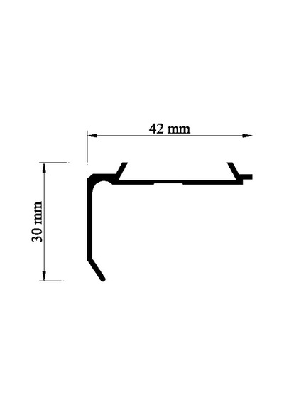 Fitilli Basamak Profili - Lastikli Basamak Burun Profili 300 Cm-Silver