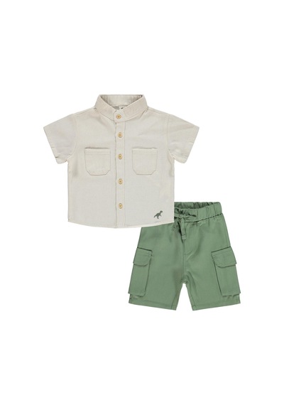 Civil Baby Dinozor Nakışlı 6-18 Ay Takım - Bej Taş Rengi 17004Y09226S1