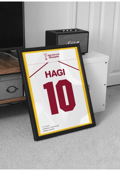 Gheorge Hagi 10 Forma Tasarımlı Poster Tablo Siyah Çerçeveli