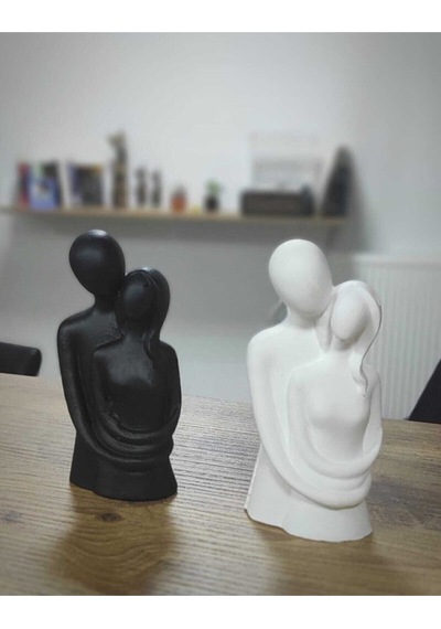 Bernami Biblo Pinterest Sarılan Sevgililer Biblo 2'li Set Siyah- Beyaz