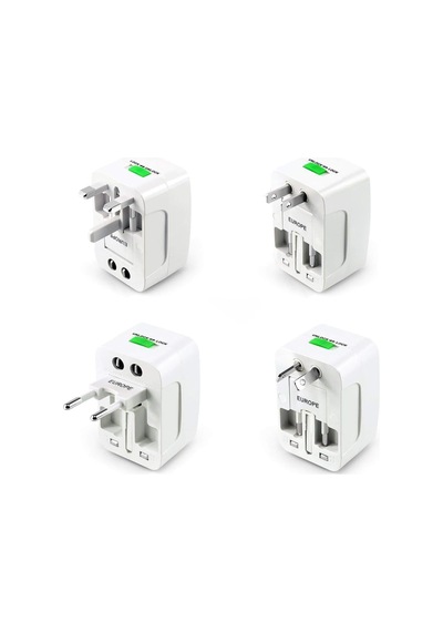 Evrensel Seyahat Adaptörü, Priz Çevirici Dönüştürücü, 150+ Ülke Uyumlu, Tip A/b/c/g/ı, Beyaz, Kompakt Tasarım, 110v 250v Uyumlu 1adet Çok Renkli