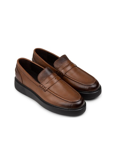 Deery Erkek Hakiki Deri Taba Rengi Loafer Ayakkabı - 01964mtbae04 Taba