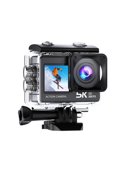 İdragon At-s81tr 5k Aksiyon Kamera 4k 60fps Wifi Çift Ekran 48mp Eıs Stabilizasyon Su Geçirmez Spor Kamera Siyah