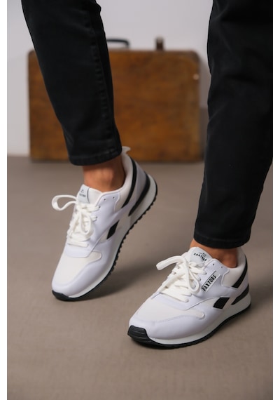 Daxtors D0061 Günlük Ortopedik Garantili Unisex Sneaker Spor Ayakkabı Beyaz-siyah
