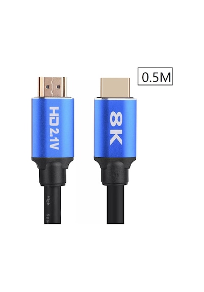 Alfais 5092 8K Ultra HD 2.1V 48 Gbps Altın Kaplama HDMI Kablo 50 CM