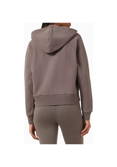 Vuori Restore Yarım Fermuarlı Kapüşonlu Sweatshirt, Organik Fransız Havlu, Rahat & Lüks Kahverengi