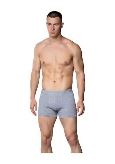 Kit İç Giyim Gümüş 10'lu Likralı Erkek Boxer Gri