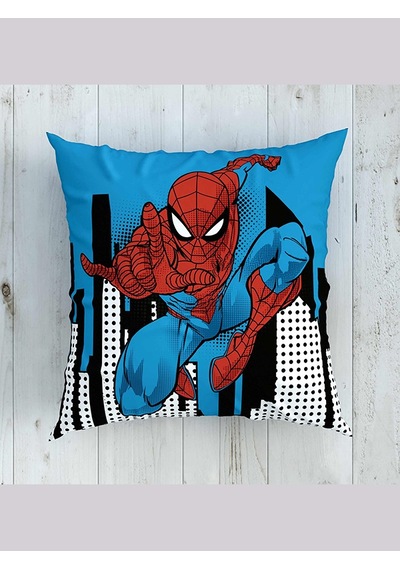 Taç Lisanslı Kırlent Spiderman City 40x40
