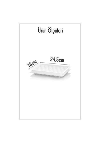 33 Bölmeli Yuvarlak Buz Kalıbı Buzluk 2'li Set - Beyaz Plastik Diğer