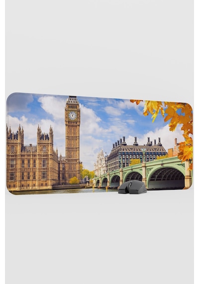 London Londra İngiltere 2 V1 90x40 Xxl Gaming Kauçuk Kaymaz Taban Mouse Pad Fare Altlığı