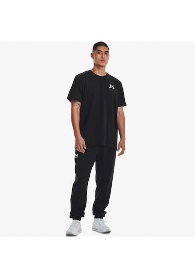 Under Armour Logo Emb Heavyweight Ss Erkek Siyah T-shirt Düz 1373997 Siyah