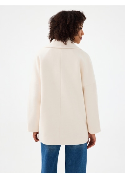 Oversize Kadın Kaban Ekru