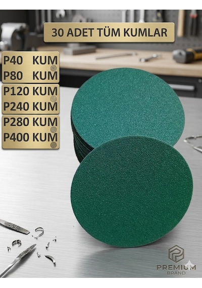 125 Mm Cırt Film Mesnetli Disk Zımpara 30 Lu Karma Paket