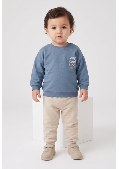 Mackays Erkek Bebek Happy Little İki İplik Eşofman Takım Mavi