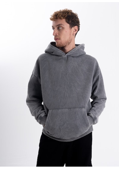 Eskitme Kapşonlu Sweatshirt Çok Renkli