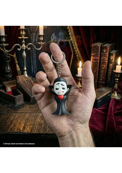 Drakula Figürü Anahtarlık, Hediyelik Halloween Çanta Aksesuarı Ve Hareketli Oyuncak Dracool Siyah